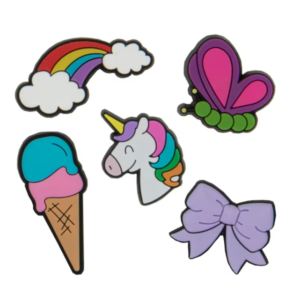 Crocs Uniquely You Kids Young Girl Cartoon Jibbitz Shoe Charms, 5-Pack - Picture 3 of 6